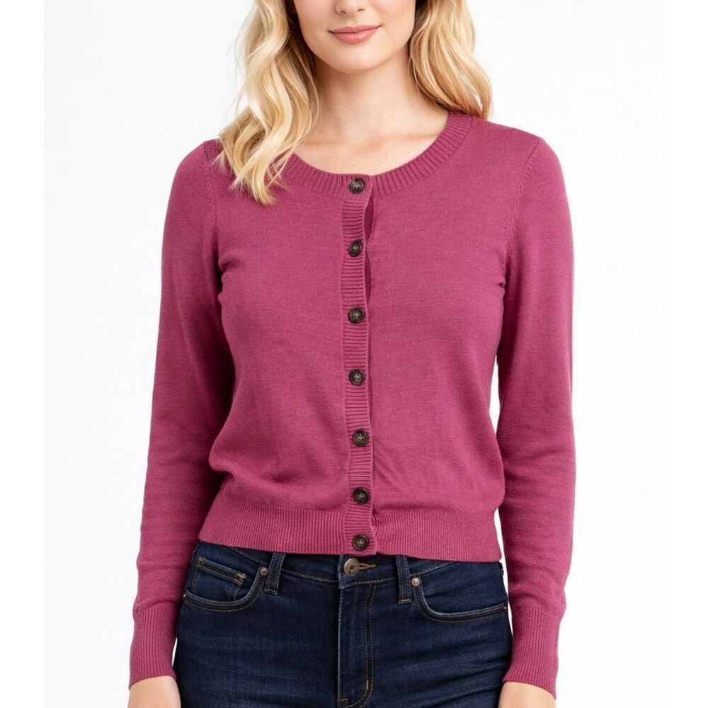 Banana Republic Raspberry Pink Button-Up Cardigan
